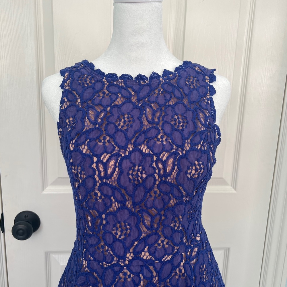City Studio Royal Blue Lace Skater dress Size 9 - Picture 2 of 11